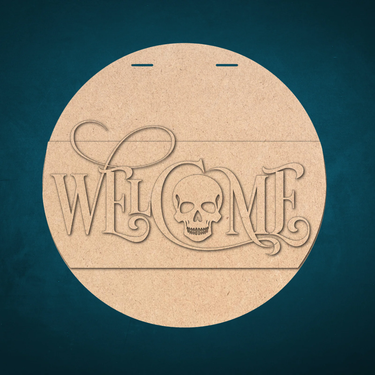 Halloween Skull "Welcome" Door Hanger – Finished or Unfinished (10” or 18”)