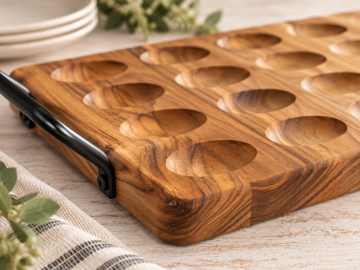 Rustic Wood Deviled Egg Serving Tray