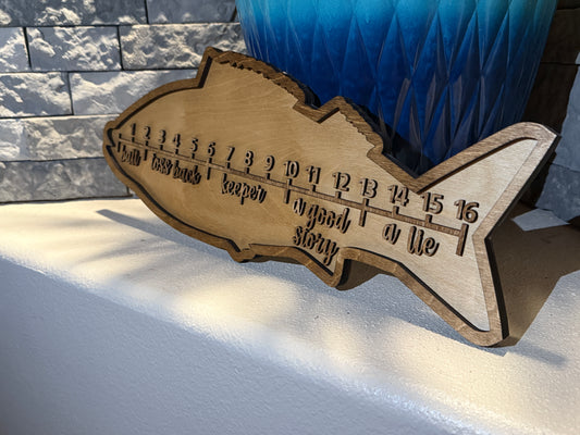 Fish-Shaped Measuring Plaque – Fun Fishing Chart for Your Catch