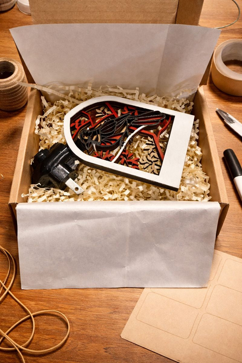 Cardinal Night Light - Wooden LED Night Light