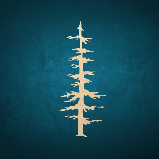 Skinny Pine Tree Cutout, Unfinished Wood