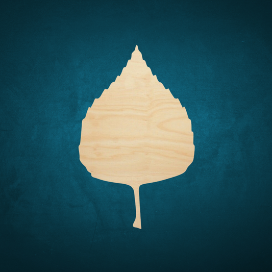 Aspen Leaf Cut out, Unfinished wood