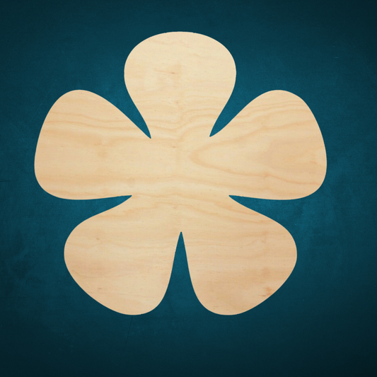5 Petal Flower Cutout- Unfinished wood