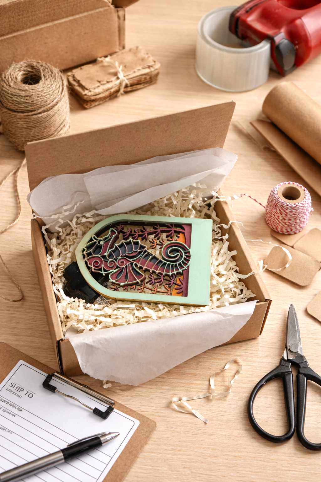 Seahorse Glow Wood Nightlight