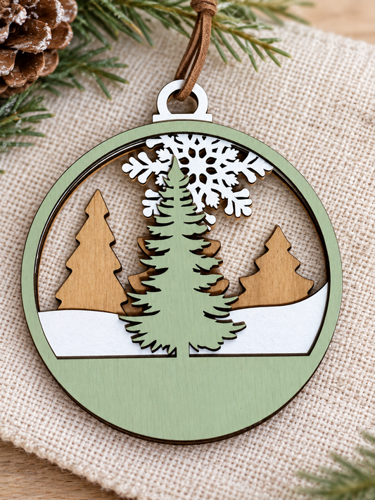 Snowy Pines Christmas Keepsake Ornament