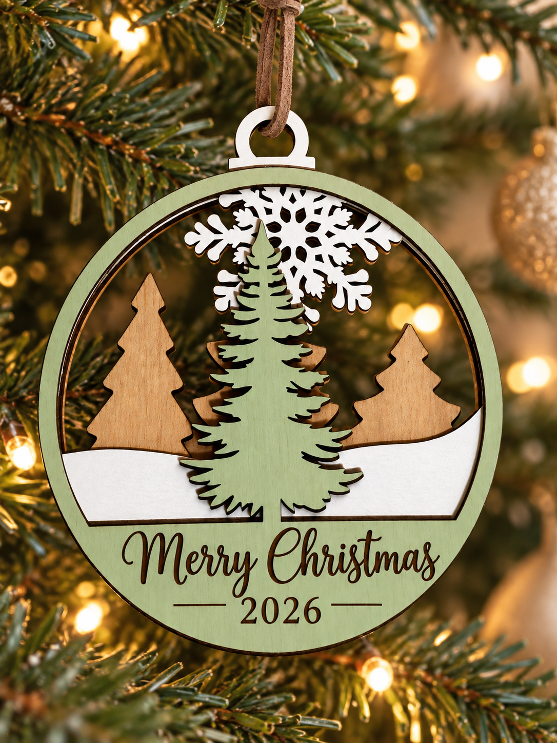 Snowy Pines Christmas Keepsake Ornament