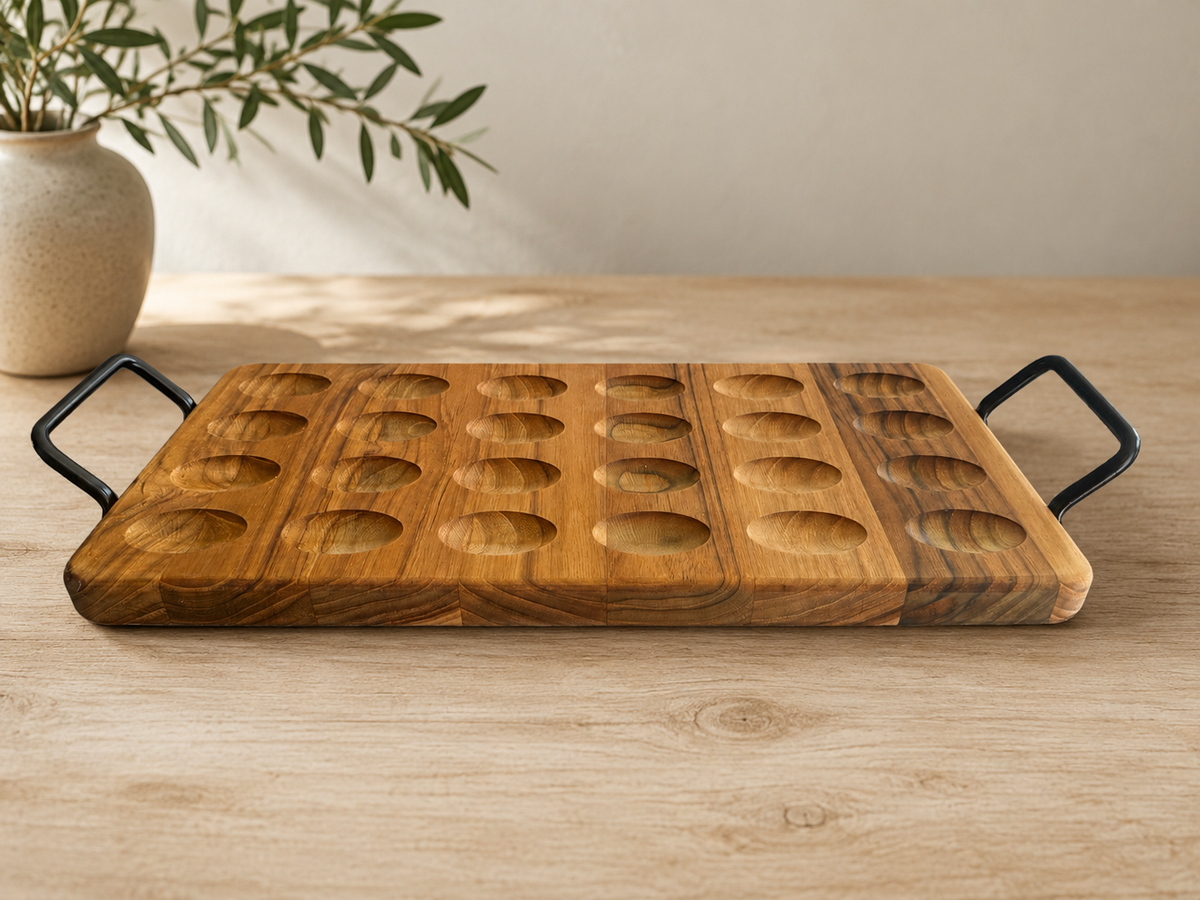 Rustic Wood Deviled Egg Serving Tray