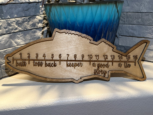 Fish-Shaped Measuring Plaque – Fun Fishing Chart for Your Catch