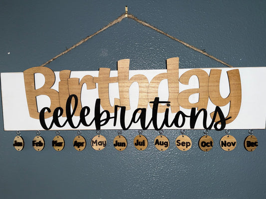 Birthday Tracker Sign – Family & Friends Celebration Reminder