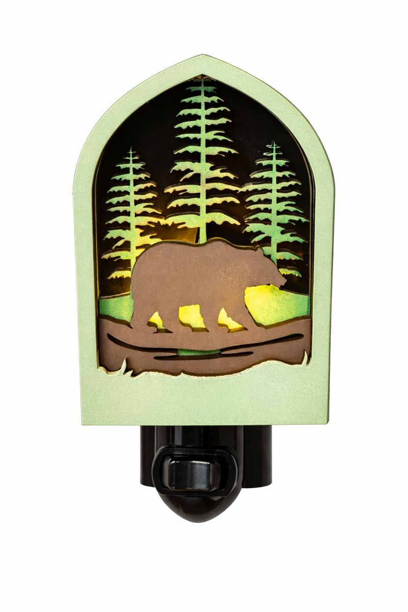 Woodland Bear Wooden Night Light – Soft LED Glow