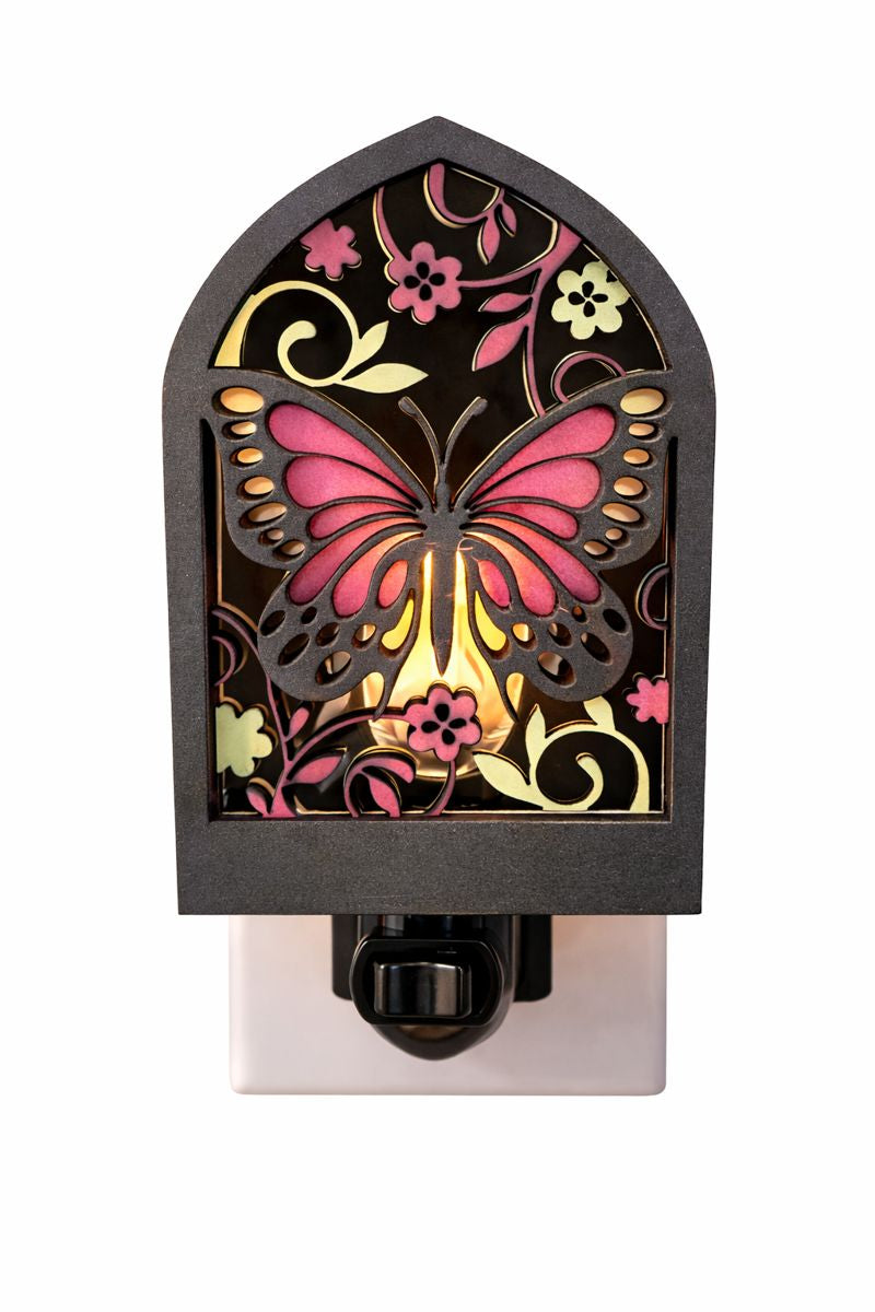 Butterfly Garden Wooden Night Light