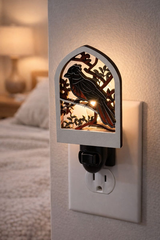 Cardinal Night Light - Wooden LED Night Light