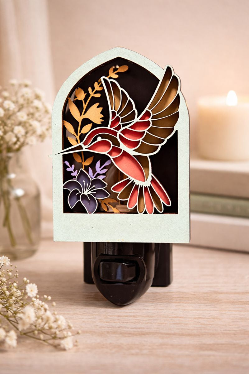 Hummingbird Night Light - Wooden LED Night Light