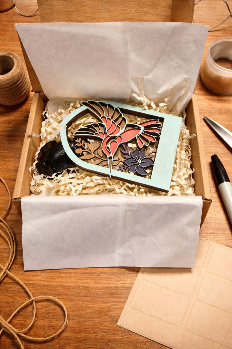 Hummingbird Night Light - Wooden LED Night Light