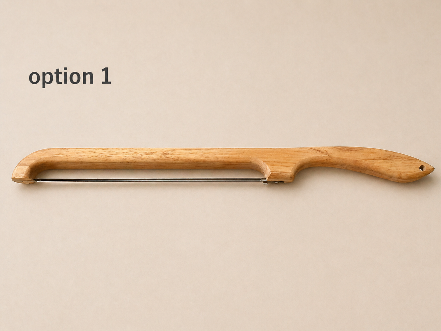 Handcrafted Teak Wood BreadBow Knife – 17” Artisan Cutter with Custom Handle Options