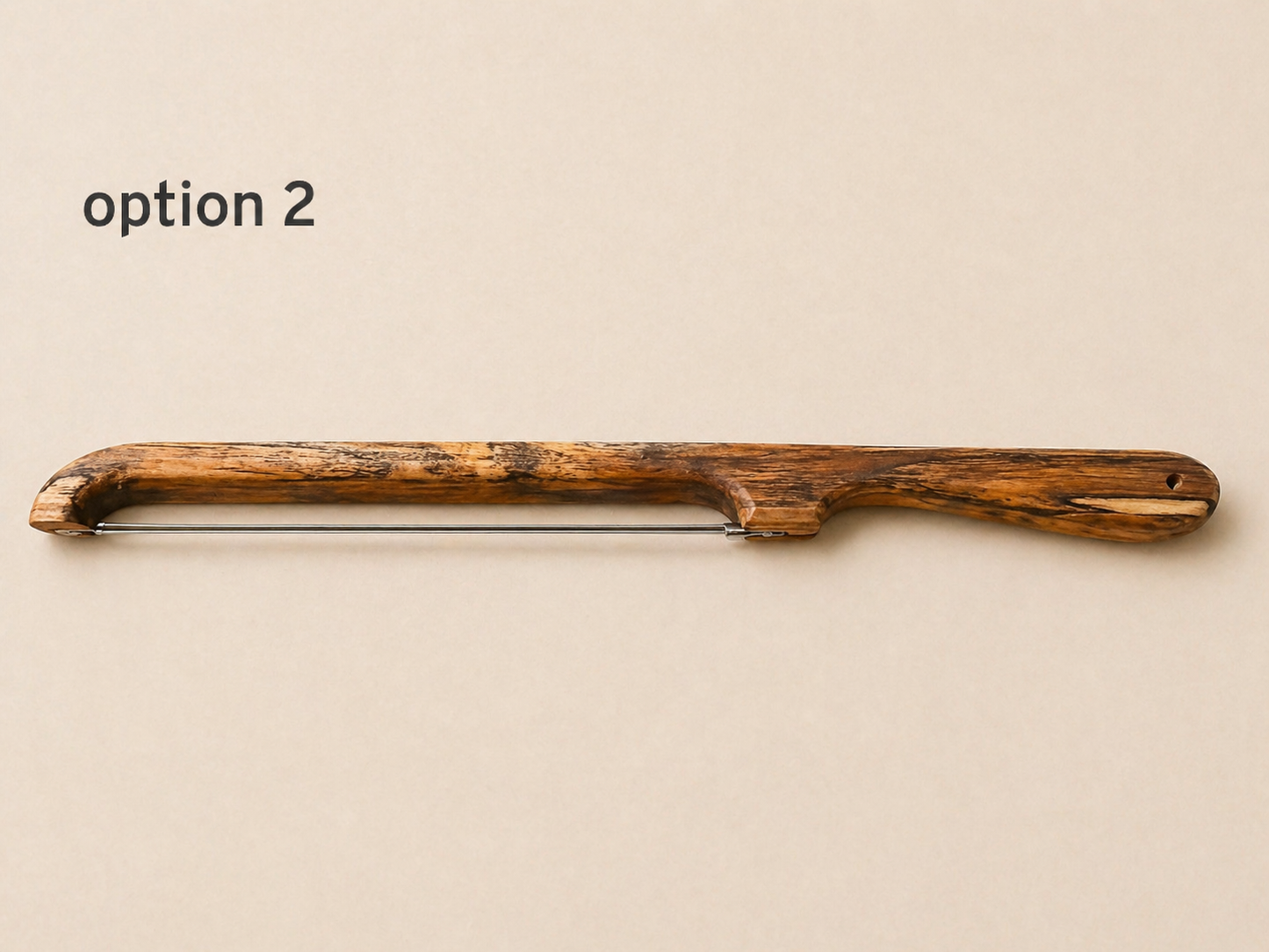 Handcrafted Teak Wood BreadBow Knife – 17” Artisan Cutter with Custom Handle Options