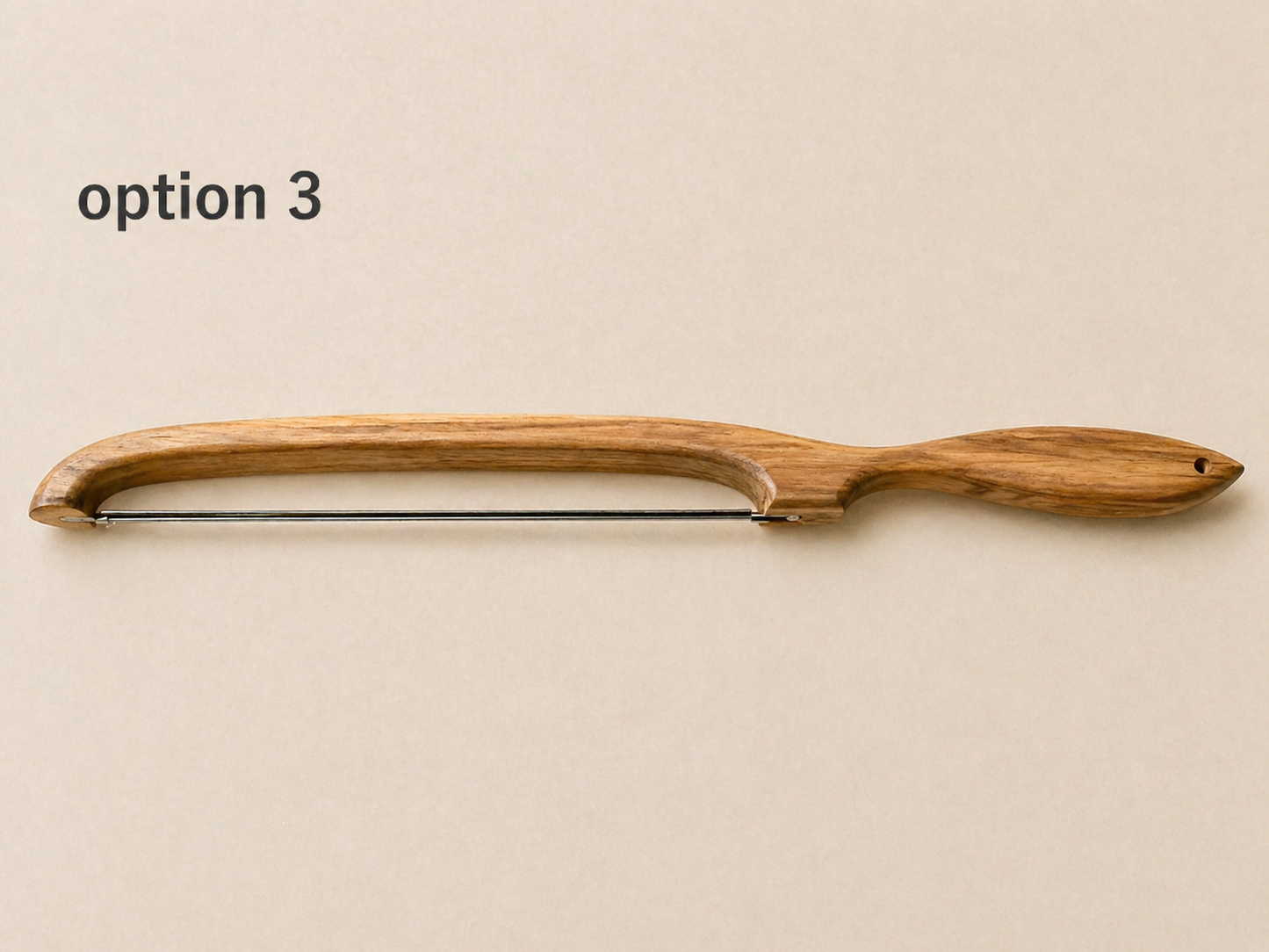 Handcrafted Teak Wood BreadBow Knife – 17” Artisan Cutter with Custom Handle Options