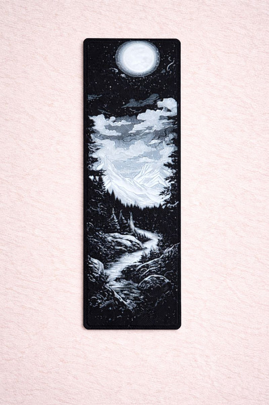Moonlit Mountain Valley Bookmark