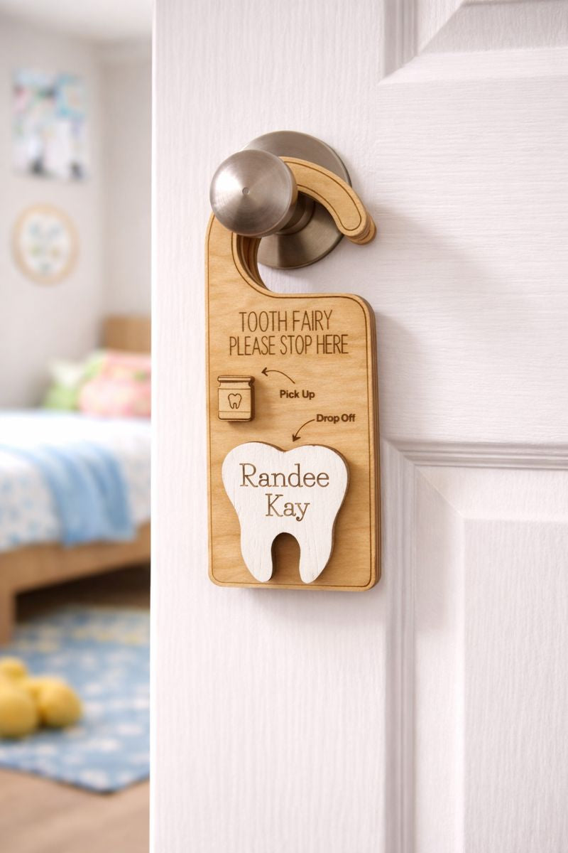 ✨ Tooth Fairy Door Hanger – No More Pillow Searches! 🦷